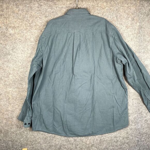 LL Bean Mens Wicked Good Flannel Shirt Traditional Fit Houndstooth Blue XXLT USA - Picture 4 of 6